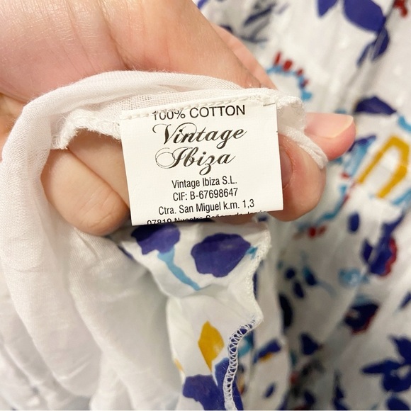 NWTs Vintage Ibiza | Bobbin Block Print Tiered 100% Cotton Babydoll Dress M/L - Picture 6 of 9